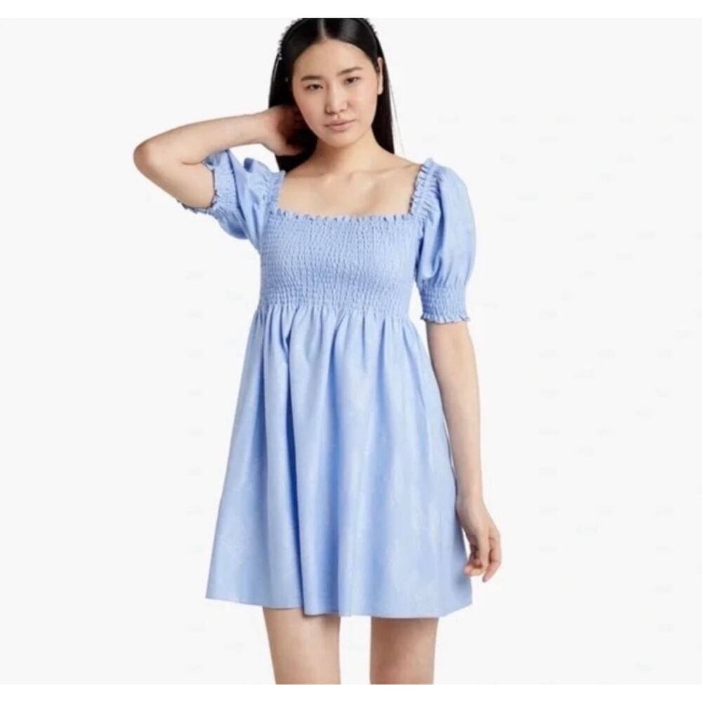 Hill House Blue Smocked Mini Dress - worn once